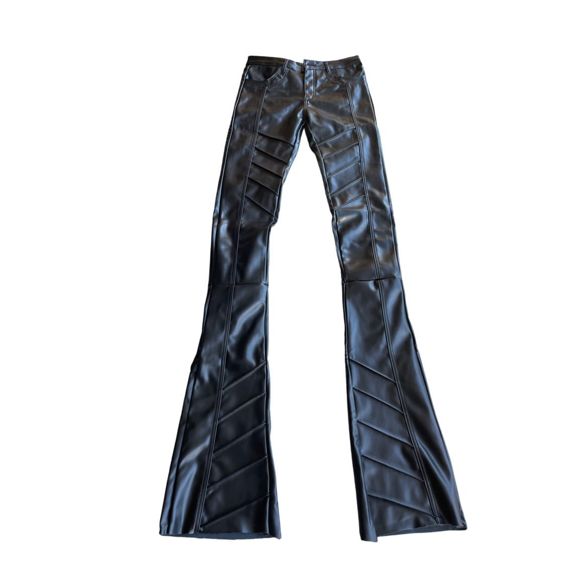 Leather Biker Stacked Pants